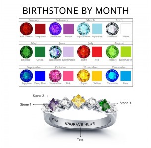 Birthstone Ring, Personalized Engravable Ring, JEWJORI101969